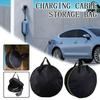 New Black Green Car Charge Cable Bag Waterproof Oxford Cloth Storage Bags Round Car Tools Organizer