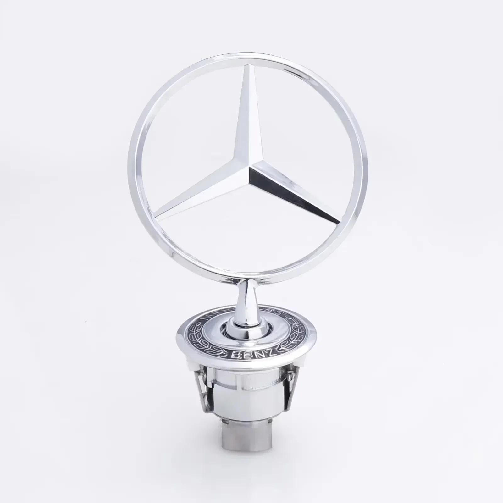 

C200 E300 Hot 2026 For Benz 1Pcs Mercedes Benz Car Front Bonnet Logo Emblem Zinc Alloy Badge ForW204 W220 C180 C200 E260 E300L