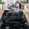 1PC Black Swan Crown Non-Slip Floor Carpet Compatible for Office&Living Room&Dining Room - Flat-Weave Machine- Soft & Pattern-E259
