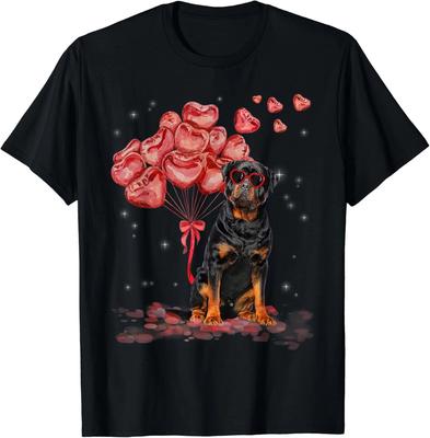 Lustiges Rottweiler Herz Valentinstag Hundepapa Mama Geschenk Unisex T-Shirt