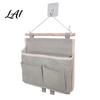 Door Hanging Pocket Organizer Wall Storage Bag with 3 Pockets Cotton And Linen Waterproof Foldable for Kitchen Pouch Over The Closet Bedroom