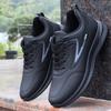 Men's Shoes Autumn Waterproof Leather Sneakers Breathable and Wear-resistant Casual Running Shoes Deodorant Work Mesh Shoes Men