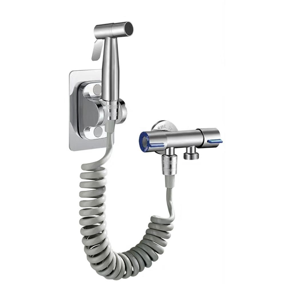Pistola a spruzzo per rubinetto in acciaio inox, bidet portatile per WC, spruzzatore per bidet manuale in acciaio inox, spruzzatore ad acqua spazzolata