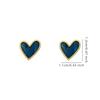 New Korean Sweet Cute Heart Stud Earrings for Women Girl Fashion Blue Glaze Aesthetic Geometric Earrings Minimalist Jewelry Gift