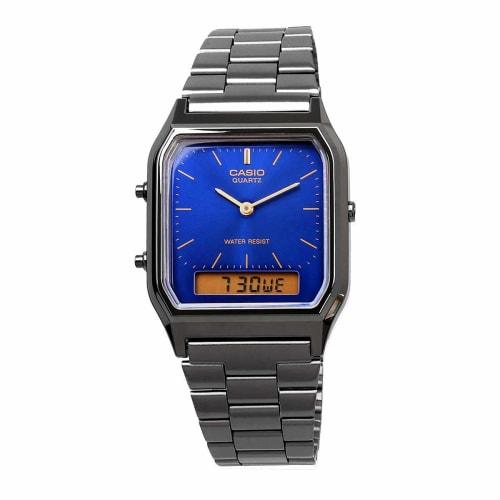 Casio ANA-DIGI Quartz Watch, Vintage Series AQ-230GG-2A, Unisex Dual Time, Blue, Overseas Model