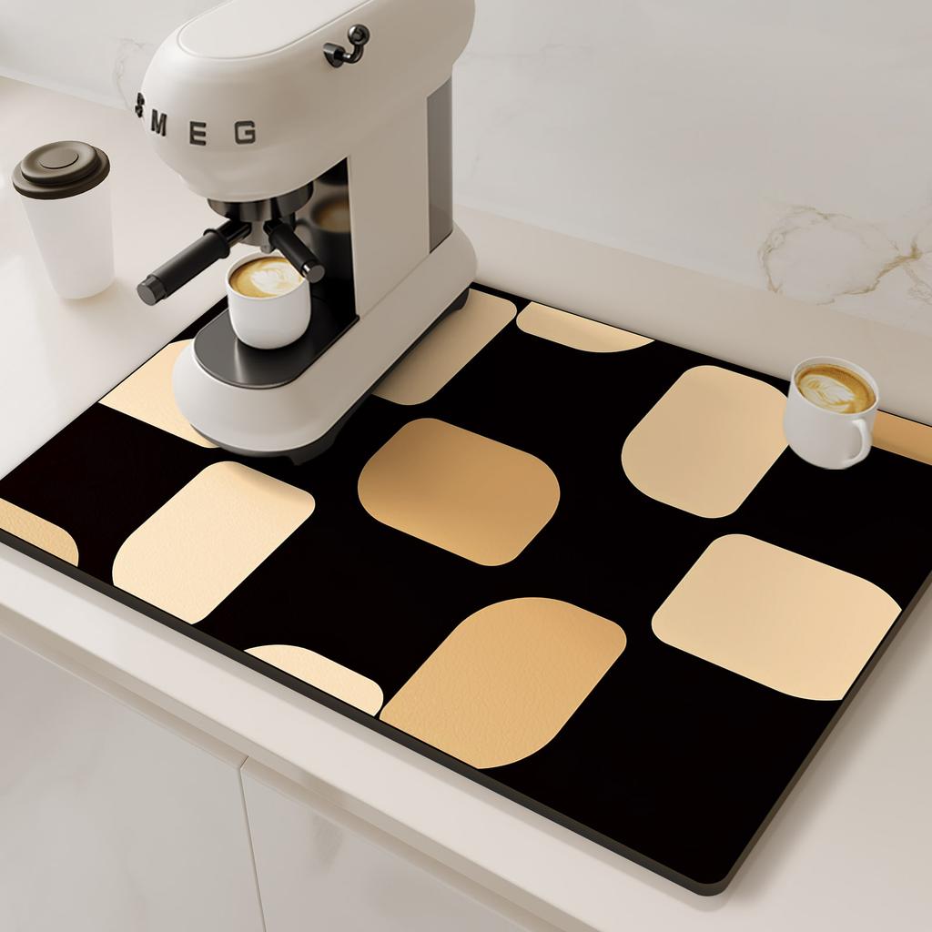 Coffee Machine Mat Drain Pad For Kitchen Non-slip Dish Drying Mats Quick Dry Tableware Faucet Placemat Dinnerware