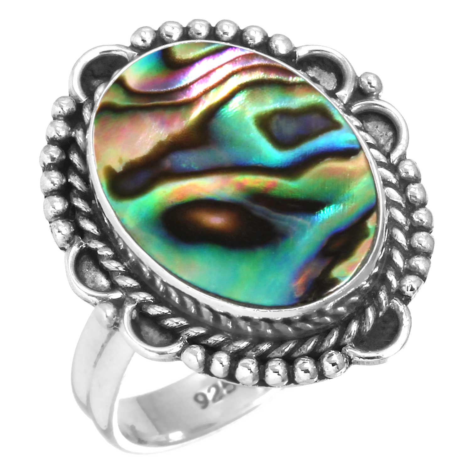 

Кольцо из стерлингового серебра 925 пробы, женское украшение ручной работы с драгоценными камнями, рождественский подарок, аквамариновый халцедон, ракушка-ушка, синий солнечный камень, лабрадорит, пренит, костюм 13