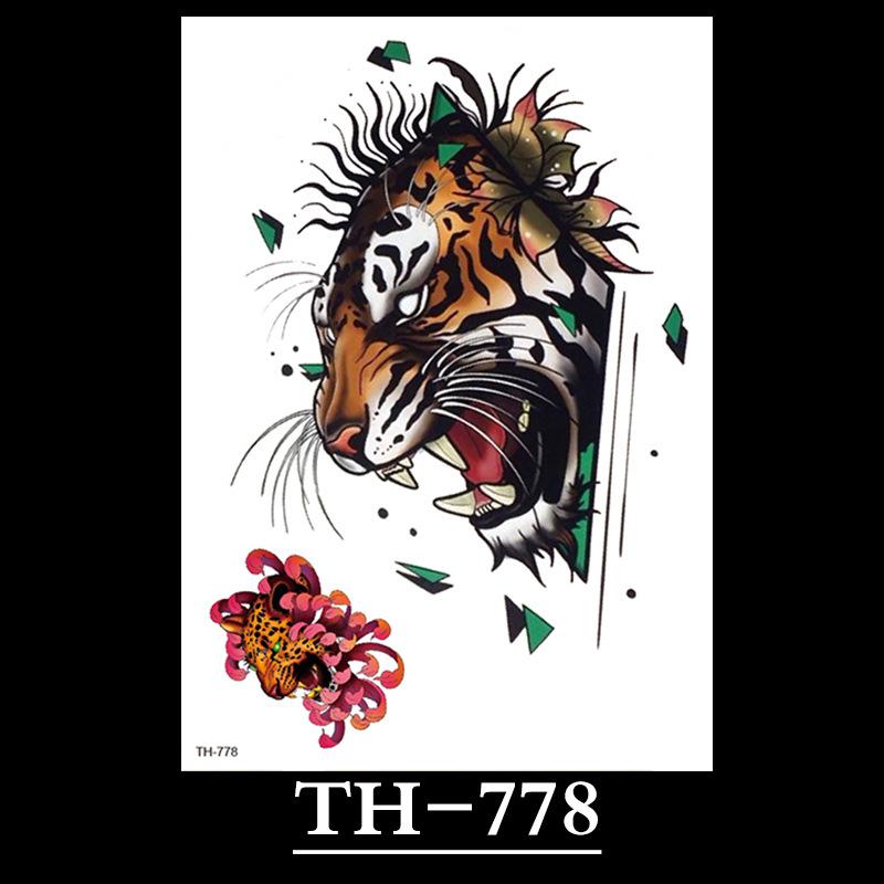 Animal Tattoo Sticker, Liger Tattoo Sticker, Half Arm Waterproof Tattoo Sticker, Large Picture Temporary Sticker Tattoo