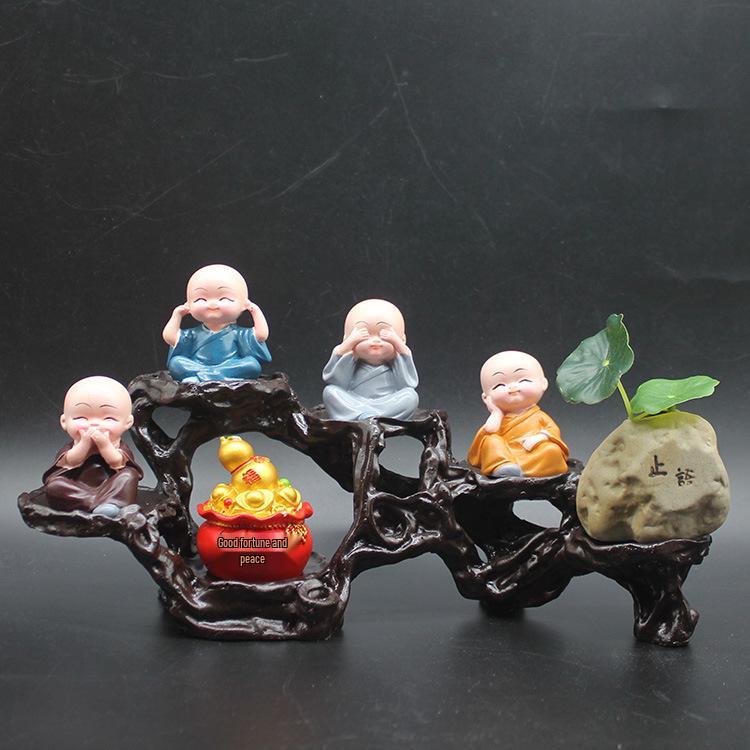 Zen Monk Figurine Ornament for Home Decor - Perfect for Living Room, Office, or Gift Displays