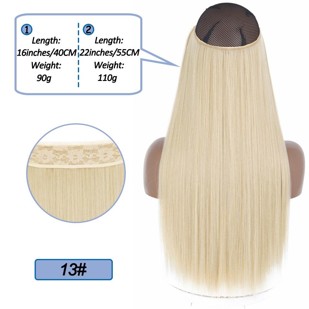 MERISIHAIR No Clips In Natural Hidden Secret False Hair Piece Synthetic Hair Extension Long Straight Fish Line Hair Pieces