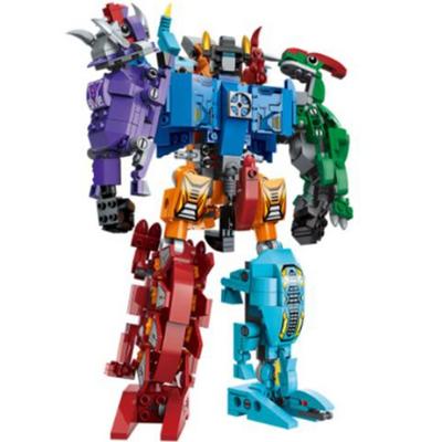 Pi Lego kompatibilní s blokem 6 kombinovaných dinosauřích robotů, smíšené barvy