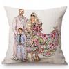 Baby Mother Parenting Art Cozy Family Hand Drawing Sketch Home Decoration Cotton Linen Sofa Throw Pillow Case Car Cushion Cover