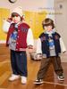 European Boys' Fleece-Lined Baseball Jacket - Thickened Winter 2025 Kids Toddler Coat