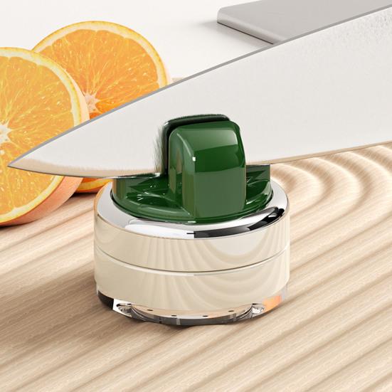 Knife Sharpener with Suction Base Tungsten Steel & Ceramic Grinding Whetstones Portable Tool Sharpener for Kitchen Camping Travel
