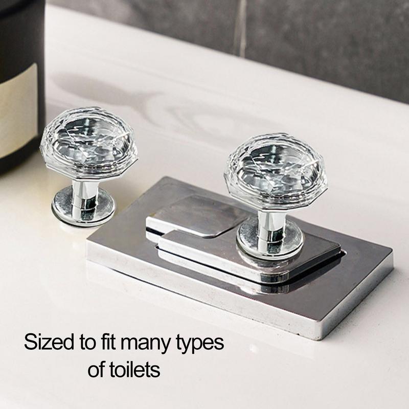 Toilet Flusher Top Push Button Rhinestone Pattern Toilet Tank Button Pusher Nail Protection Flush Button For Manicure Lover