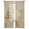 Altes Italien, römische Kultur, Landschaft, Sehenswürdigkeiten, transparente Vorhänge für Wohnzimmer, Schlafzimmer, Fenster, Voile, Tüllvorhang
