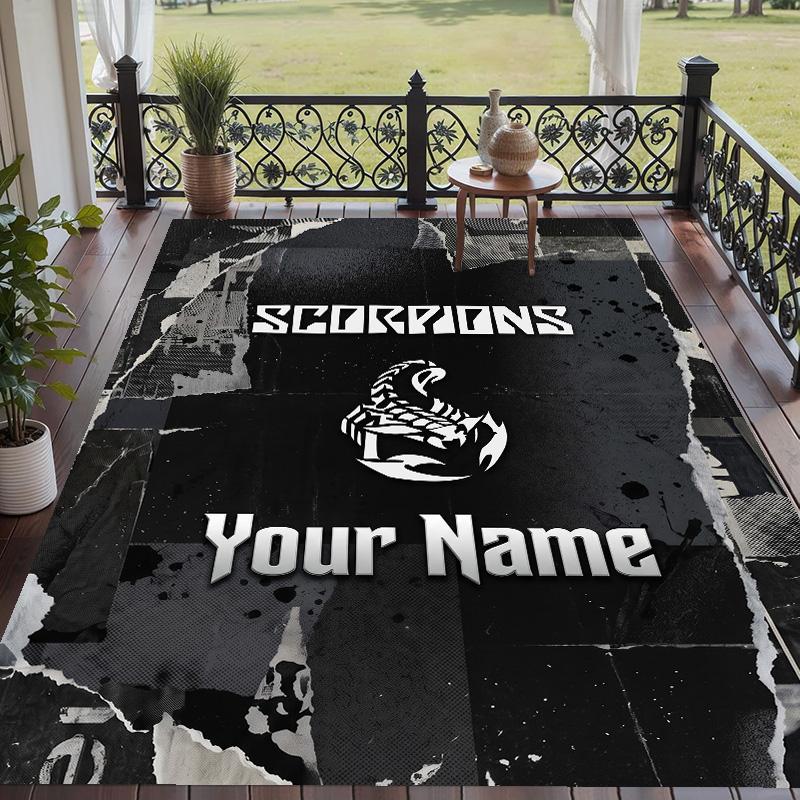 Custom Text Printed Rug Scorpions Non Slip Floor Carpet For Home Room Decor