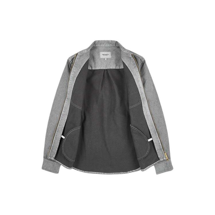 Carhartt WIP Square Label Loose Fit Zip Work Jacket Men jackets Gray I032369-1TV-06
