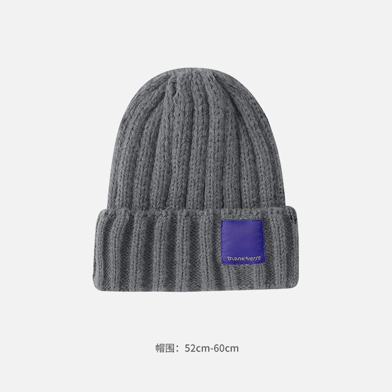 Alphabet Cloth Wool Hat Women's Autumn and Winter Face Small Windproof Ear Protection Cold Hat Fashionable Versatile Warm Knitted Hat