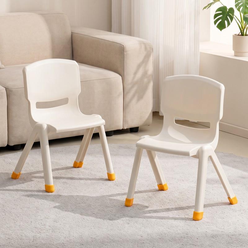 Kids Plastic Stool With Backrest Dining Bathroom Study Non-Slip Heavy Duty Seat Toddlers Age 3-6