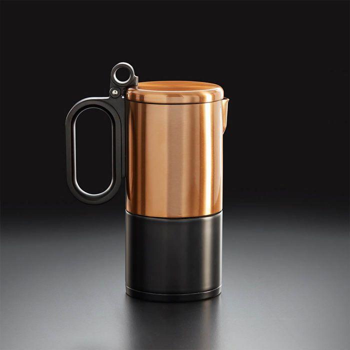 Good Coffee | 6-cup Stainless Steel Coffee Maker, Black and Copper, All Hobs Including Induction