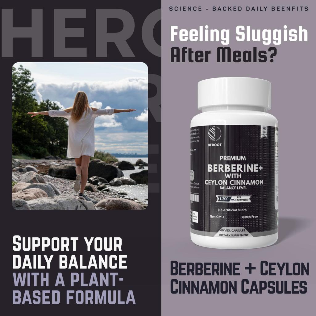 Berberine with Ceylon Cinnamon Capsules | Herbal Blend | 60 Caps