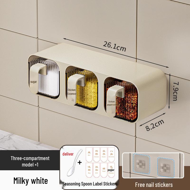 

Настенный набор контейнеров для приправ разных стилей: Влагозащищенное хранение для соли, глутамата натрия и многого другого
