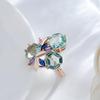 Geometric Cut Light Green Zircon Large Rings for Women Luxury Texture Jewelry AVE