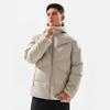 Li Ning Fitness Series Water-Resistant Infrared Thermal Casual Hooded Short Zipper Down Jacket Men Outerwear Dusty-Gray AYMV767-3