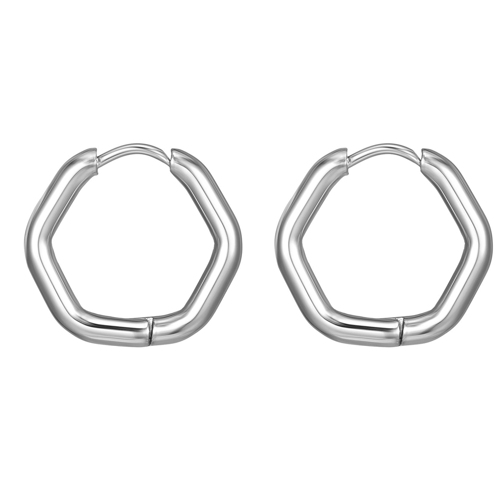 

Круглая проволока шестиугольная нержавеющая сталь застежка для ушей тренд простые унисекс титановые стальные серьги ухо