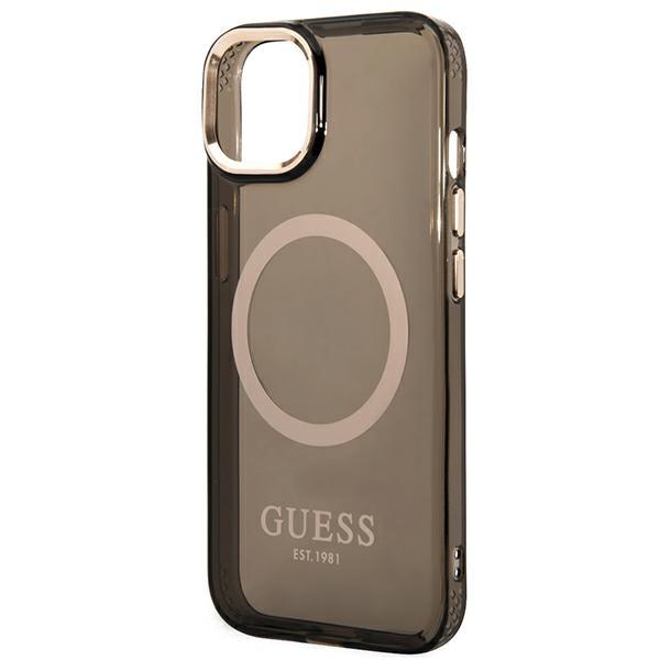 Hülle für iPhone 14 Plus Guess MagSafe Gold Schwarz
