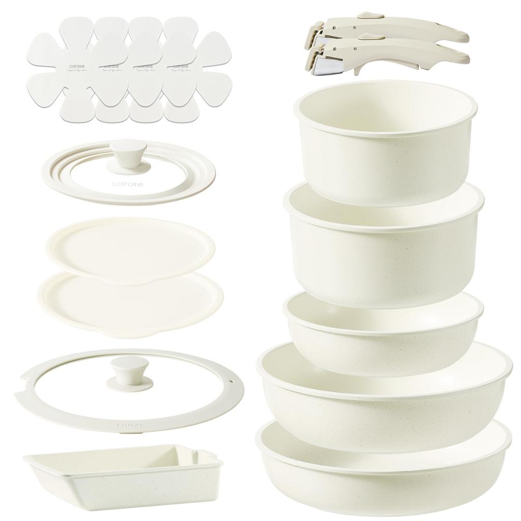 CAROTE Frying Pan 16 IH Gas Fire PFOS Tamagoyaki Pot Removable Marble Easy To Oven One Year Warranty Series Set, Pieces, Compatible, Compatible, PFOA,