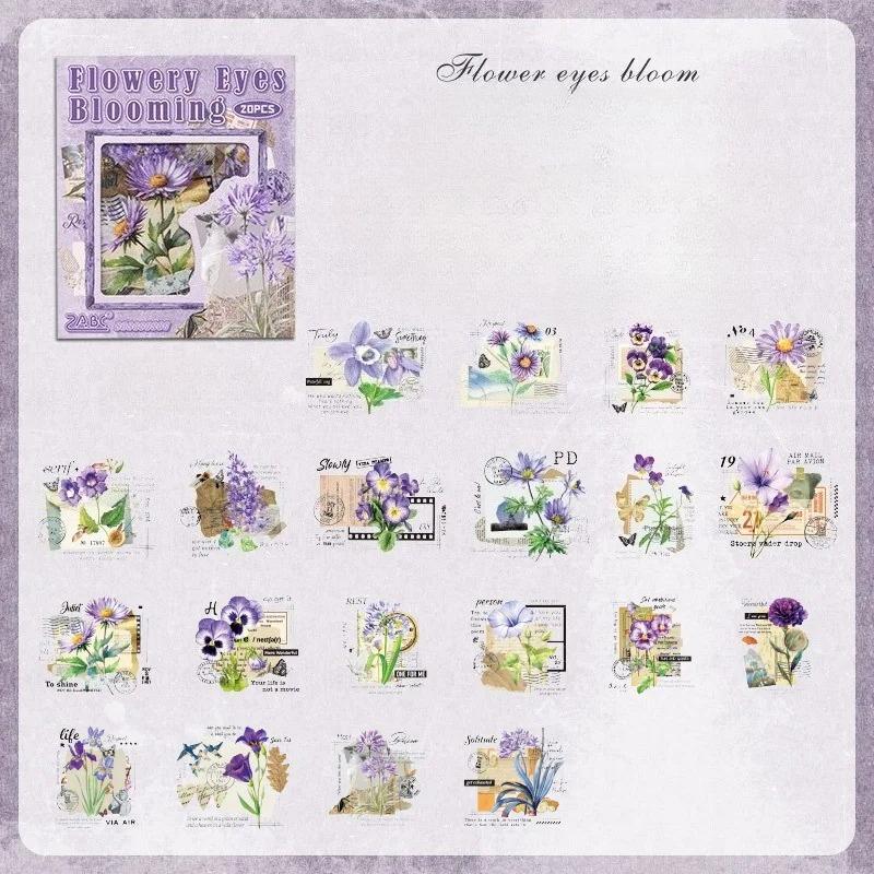 20pcs Kawaii Stationery Stickers First Encounter with Flower Language Diary Decorative Stickers Scrapbooking Craft Stickers