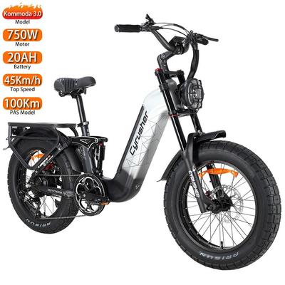 Cyrusher Kommoda 3.0 Electric Bicycle 20" Fat Tire 750W Motor All Terrain Adult E-Bike Shimano 7 Speed Hydraulic Disc Brakes 48V 20AH