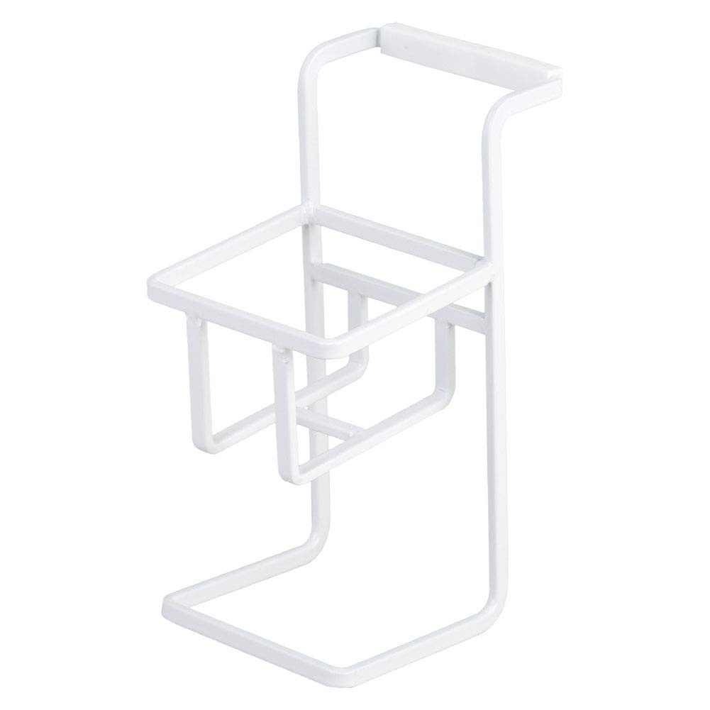 Yamazaki Suction Cup Sponge Bottle x D10 x Tower Sponge Holder with 4774 & Holder, White, Approx. W6.5 H15cm, Non-Slip Ricon,