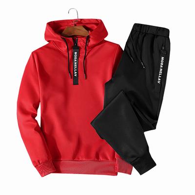 Men Tracksuit Two Piece Sets Pullover Hoodies Pants Sportwear Suit
