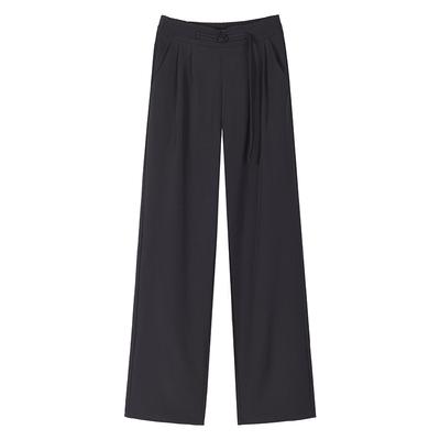Black Suit Pants High-End Feel Draped New Spring and Autumn Chinese Style New Chinese Style Narrow Straight Wide-Leg Pants for Women