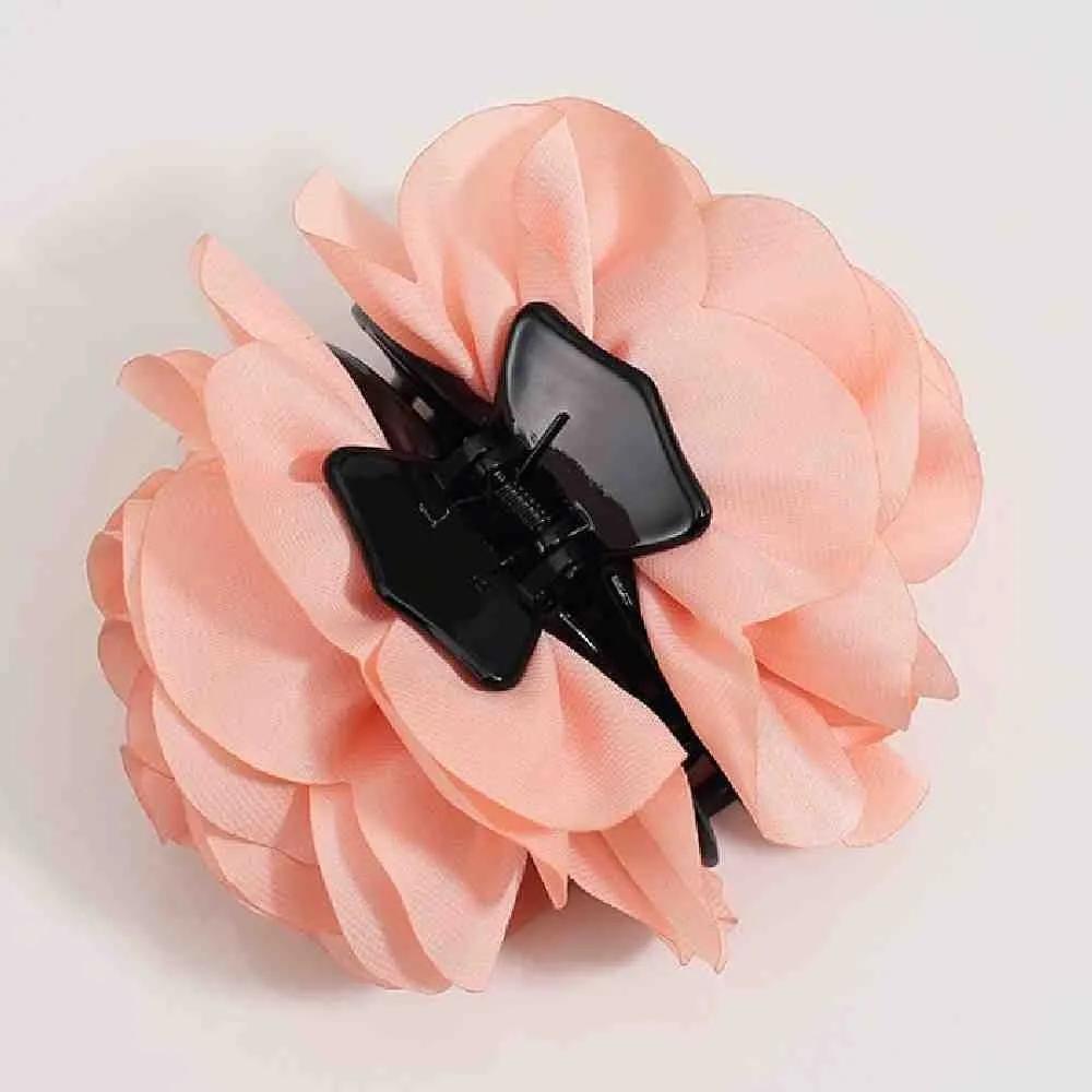 Topmall Flower Claw Clip Peach Large Claw Clip Hair Fixing Clip Hair Clip