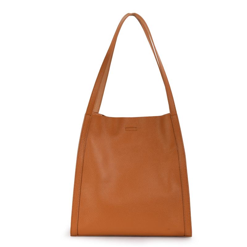 Aidrani Fashion Genuine Leather Women's Bag Large Capacity Solid Color Cowhide Vertical Handbag Single Shoulder Underarm Bag