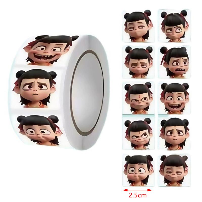 500Pcs Anime Movie Nezha Stickers Diy Scrapbook Phone Reward Seal Label Wall Sticker Kid Toy
