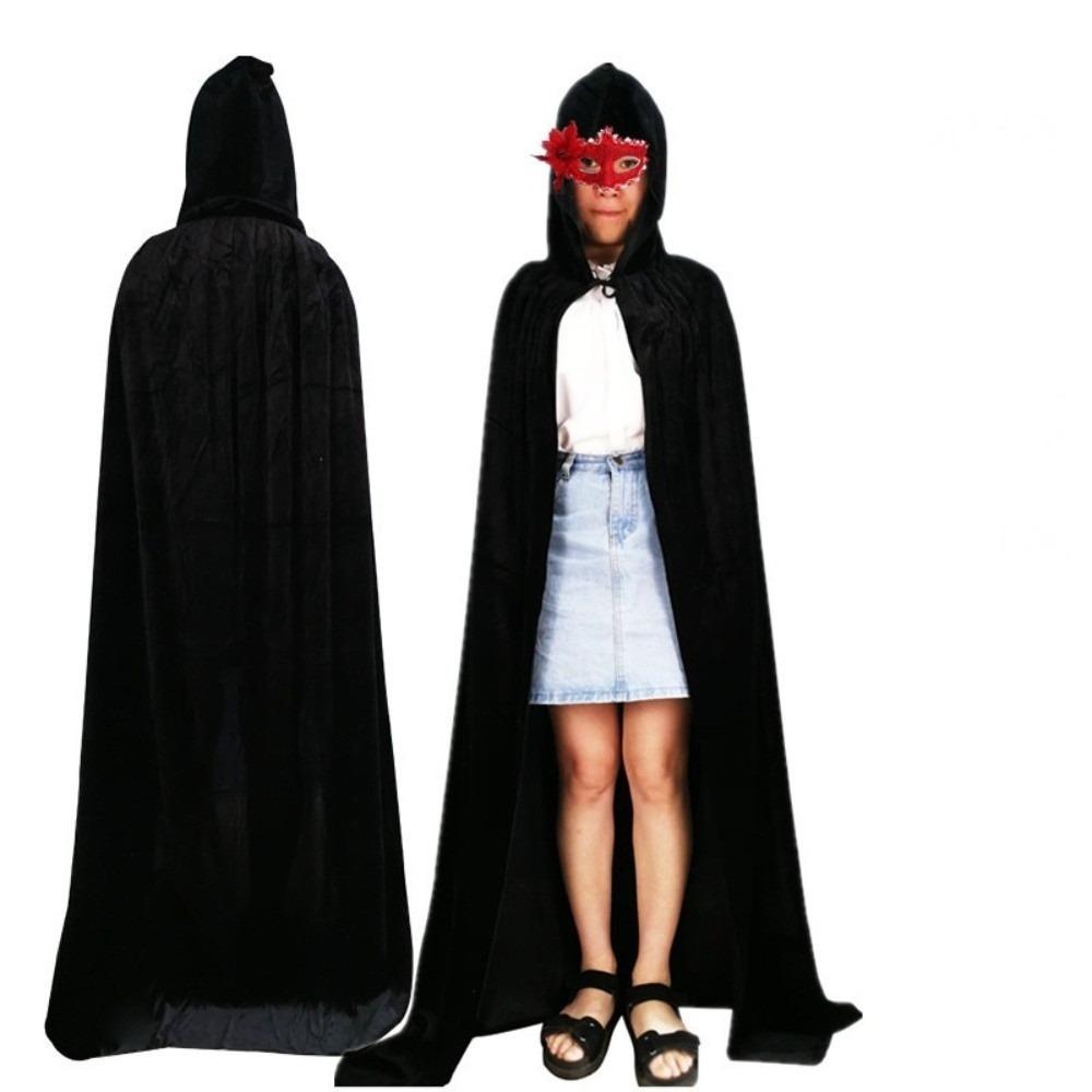 Velvet Medieval Long Cape Conceal Gown Halloween Witchcraft Robe  Medieval Reenactment