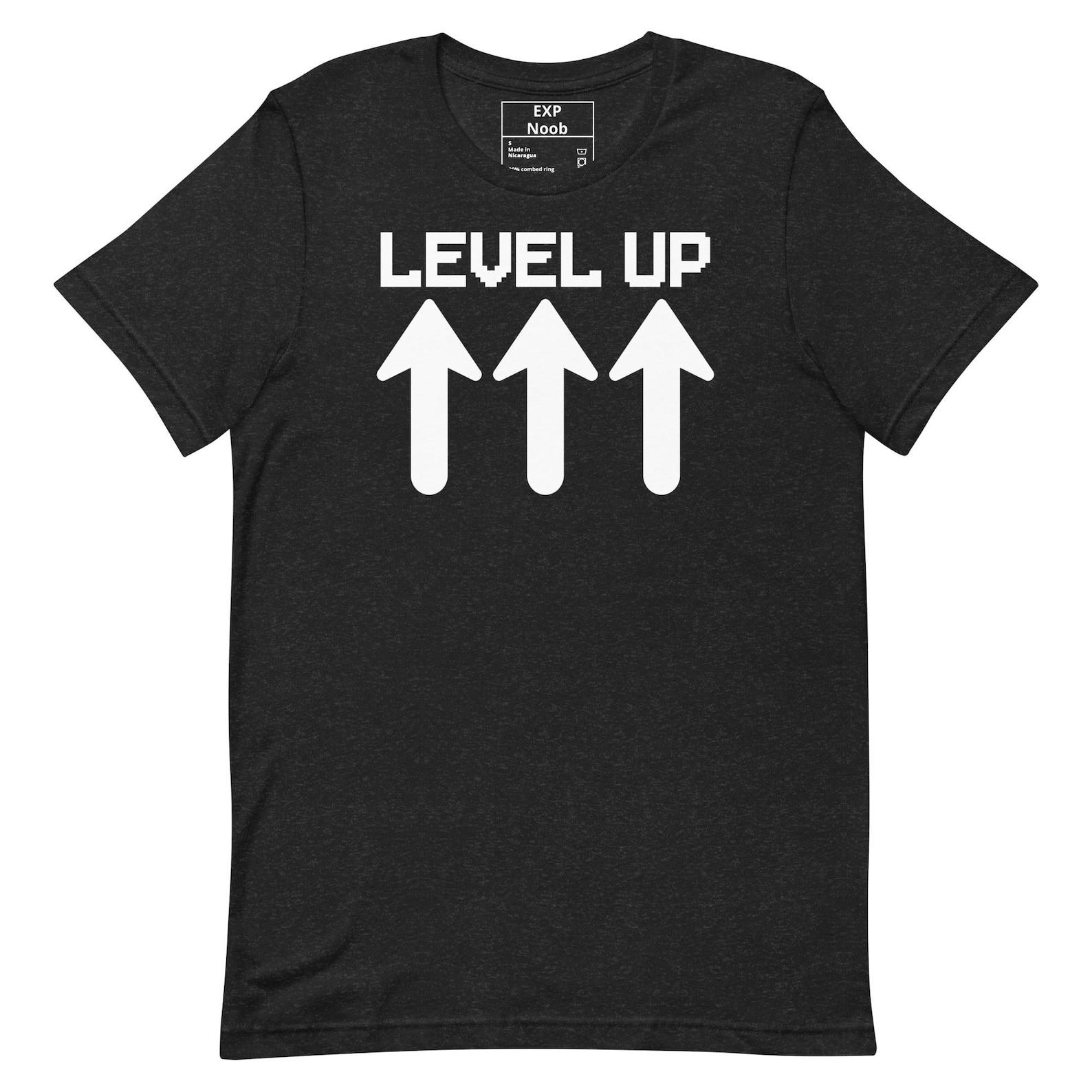 LEVEL UP | Minimalist Gamer Graphic T-Shirt 2XL