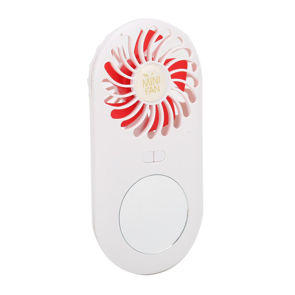 Handheld Fan with Mini Mirror Portable Rechargeable USB Fan for Kids Girls Woman ManRed