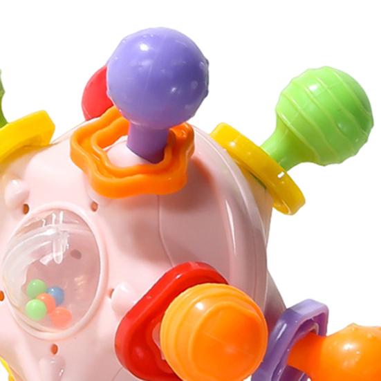 Baby Teething Toy Soft Silicone Rocker Teeth Soother Tooth Ball Shape BPA-Free Infant Chew Toy for Hand-Eye Coordination