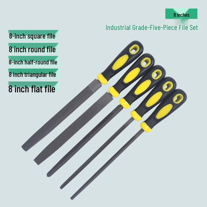 Half-Round Triangle Flat Steel File Set for Woodworking & Metal Grinding, Coarse/Medium/Fine Teeth