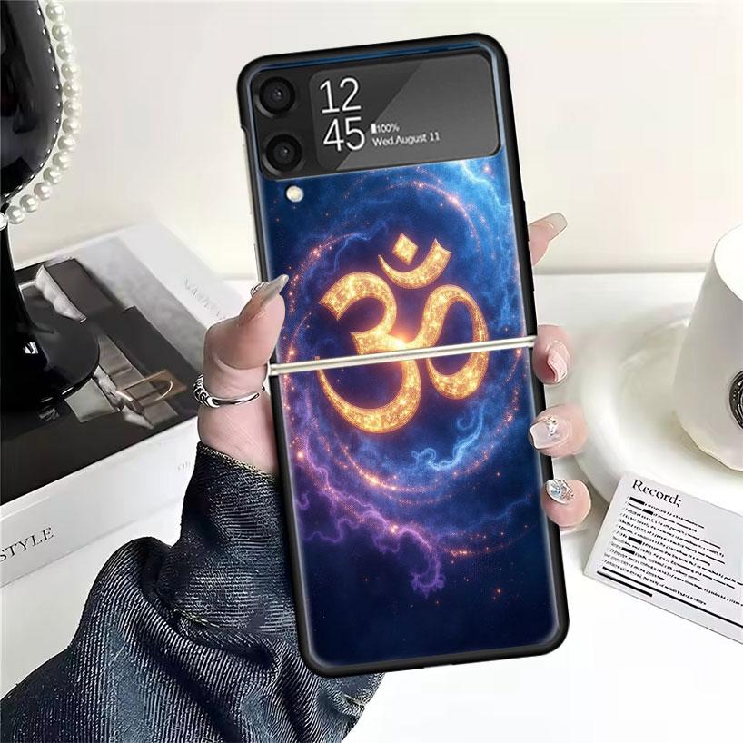 Mandala Chakra Insist Yoga Cases For Samsung Galaxy Z Flip 4 5 6 7 3 Z Flip7 Flip6 Flip4 Flip5 Flip3 5G Hard Shockproof Fundas C