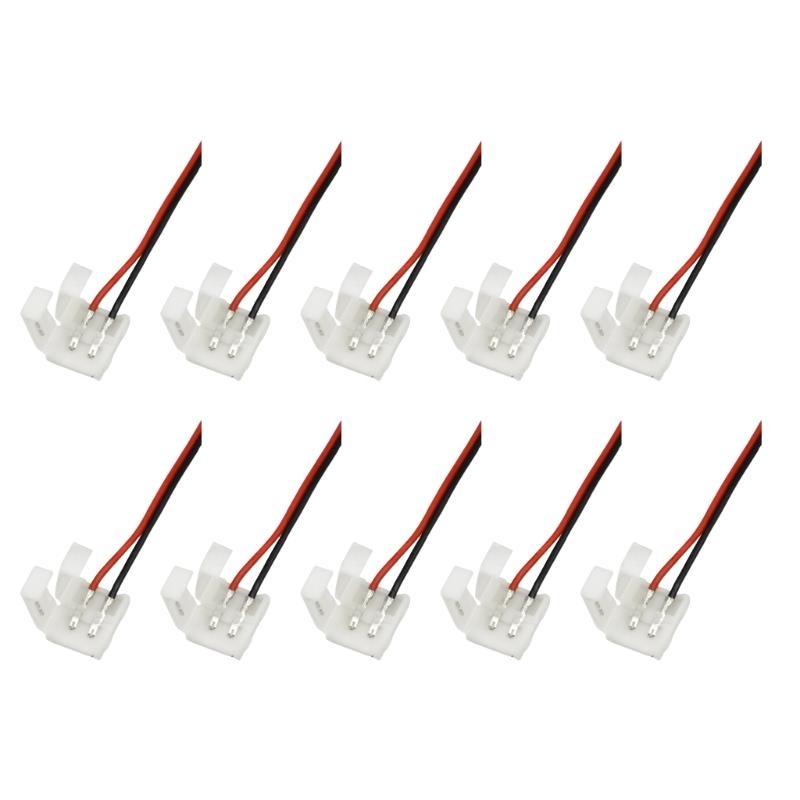 

10Pcs No Welding 2 Pin Led Strips Adapter Power Wire Connector for 3528 5050