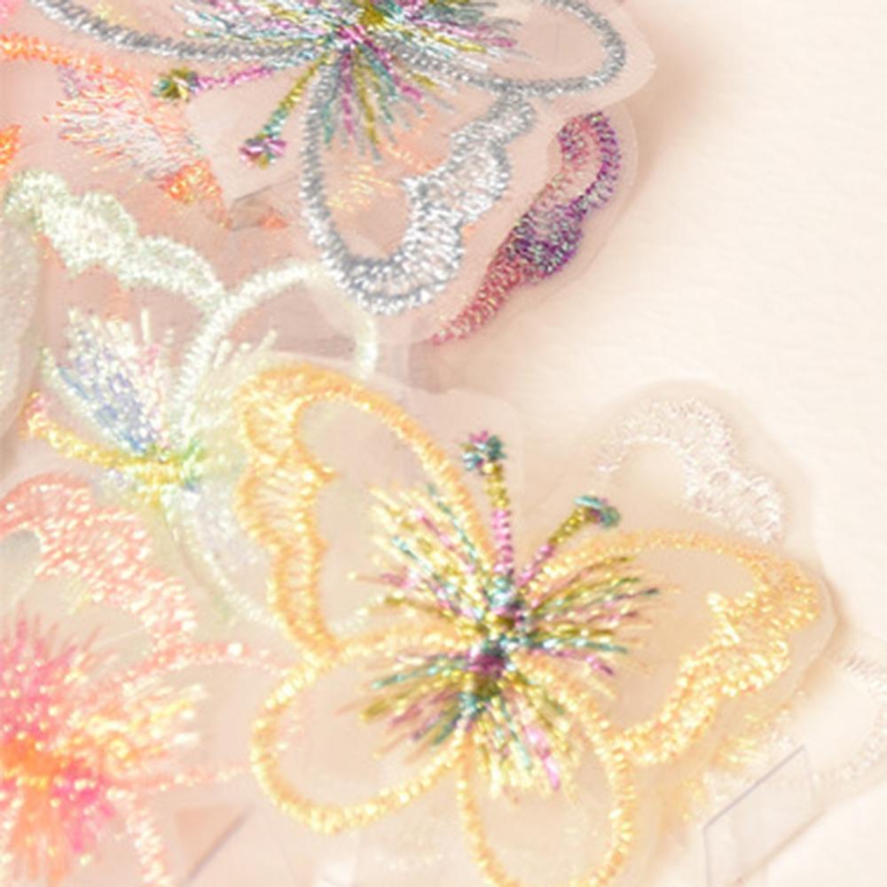 5CM Width 100Pieces/Pack Colorful Embroidery Butterfly DIY Garment Wedding Dress Hair Accessories Sewing Material for Hairgrips