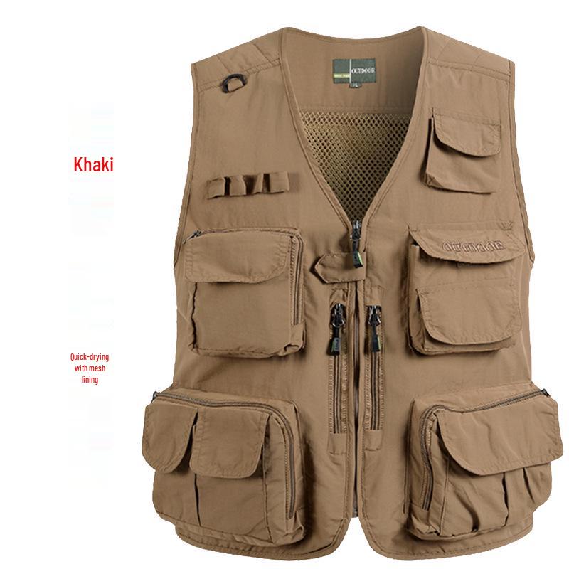 Men's 7XL Quick-Dry Mesh Vest With Multi-Pockets - Breathable Summer Wear