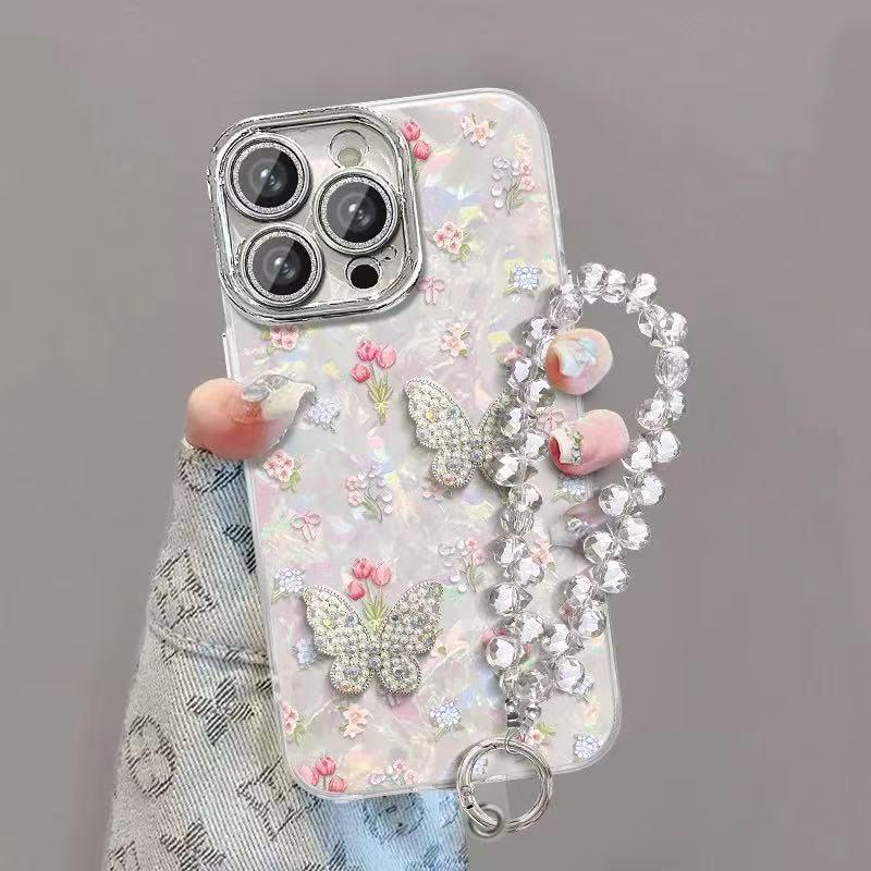 Pearl Butterfly Porous Case for iPhone 17 Pro Max/15/12/11/16